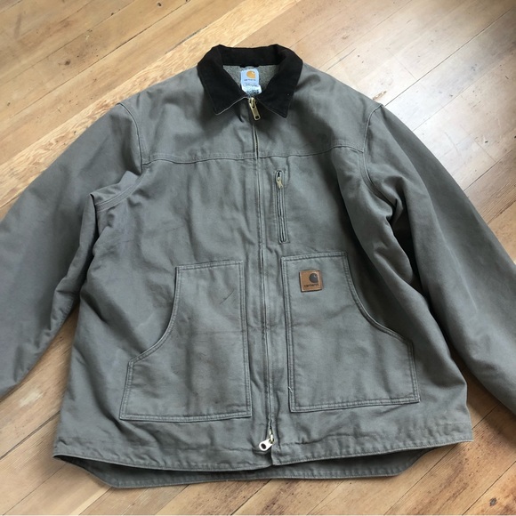 Carhartt Tan Duck Canvas Fleece Lined Heavy Duty Coat RN14806. Sz 2X TALL - Picture 15 of 16